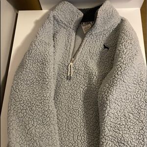 women’s PINK sherpa pullover